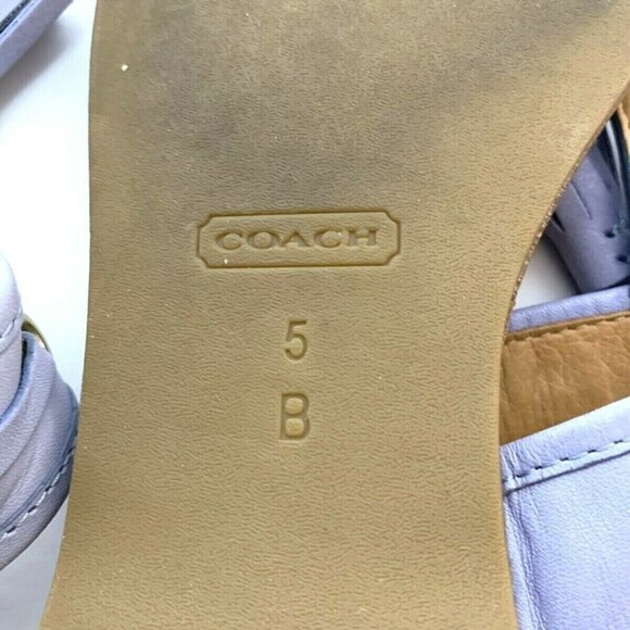 Coach Sky Blue Sheena Leather Sandals - Picture 9 of 10